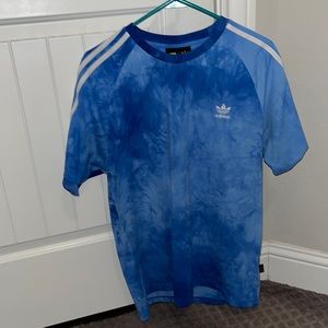 blue striped adidas shirt